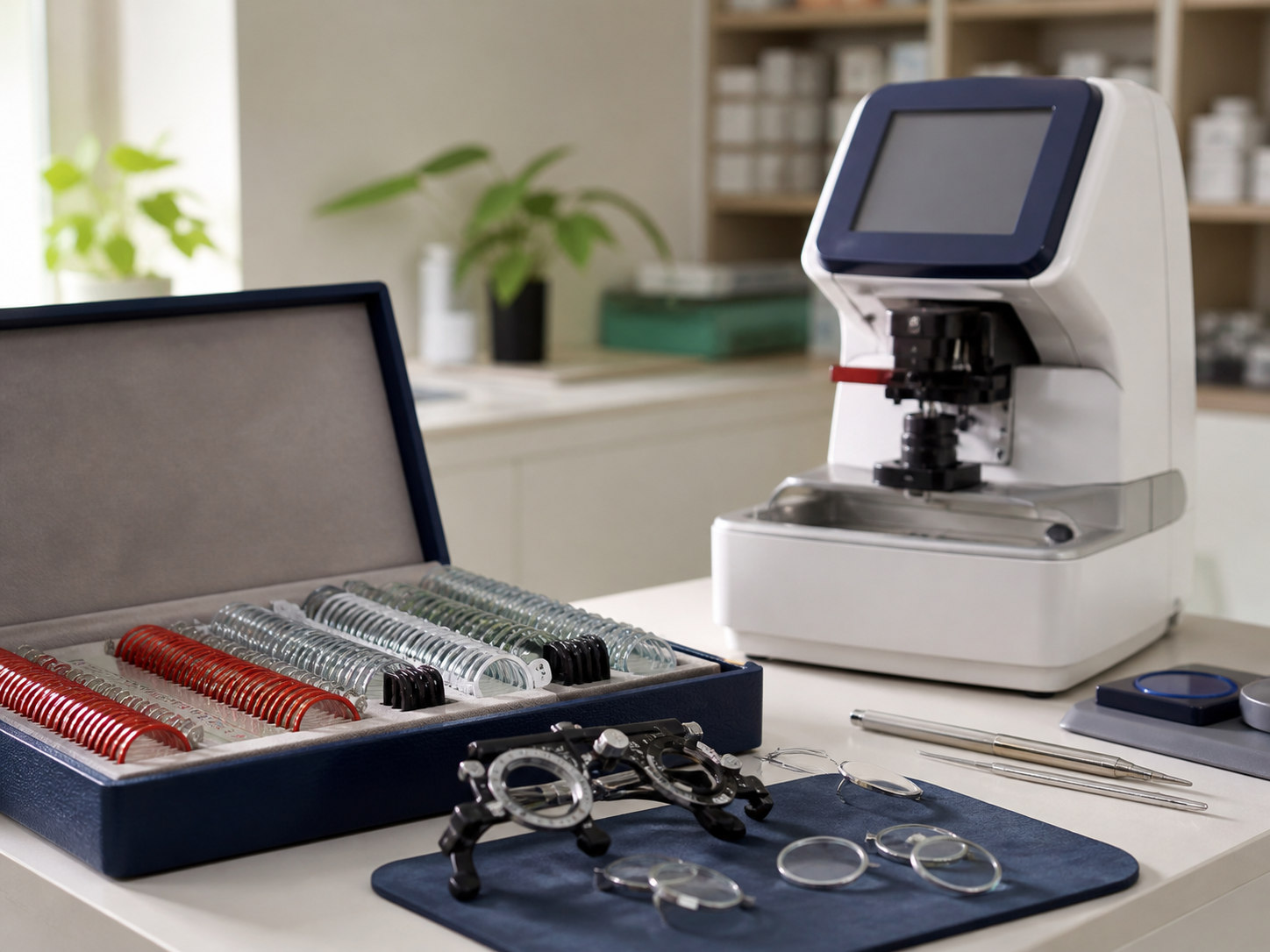 Trial lenses used for comprehensive eye examinations