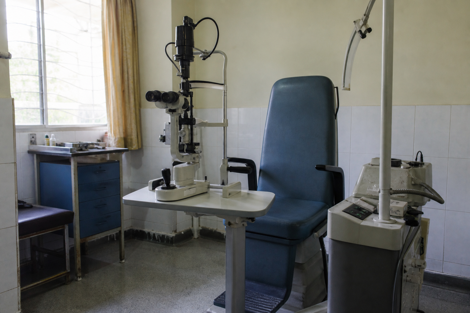 Ophthalmology examination equipment in an eye clinic