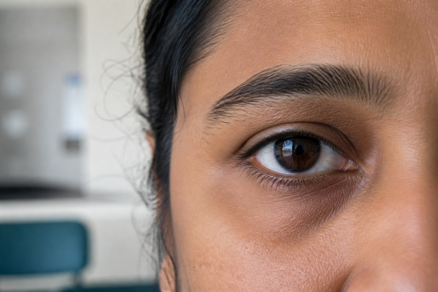 Natural close-up of a healthy Indian eye